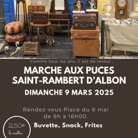 Marché aux Puces de Saint-Rambert-d'Albon le Dimanche 9 Mars 2025