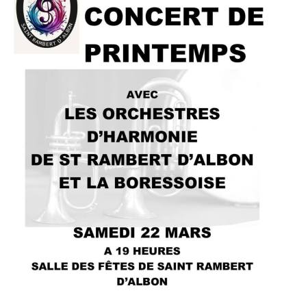 Grand Concert de Printemps ce Samedi 22 Mars à Saint-Rambert-d'Albon