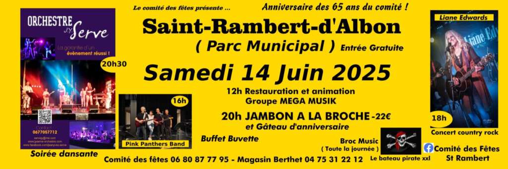 Découvrez les grandes dates à venir en 2025 à Saint-Rambert-d'Albon : journée musicale, salon gastronomique, soirées festives, marché aux puces