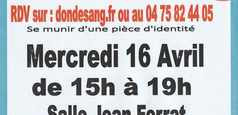 🩸 DON DE SANG + CHOCOLAT – MERCREDI 16 AVRIL 2025 À ST RAMBERT ! 🍫❤️