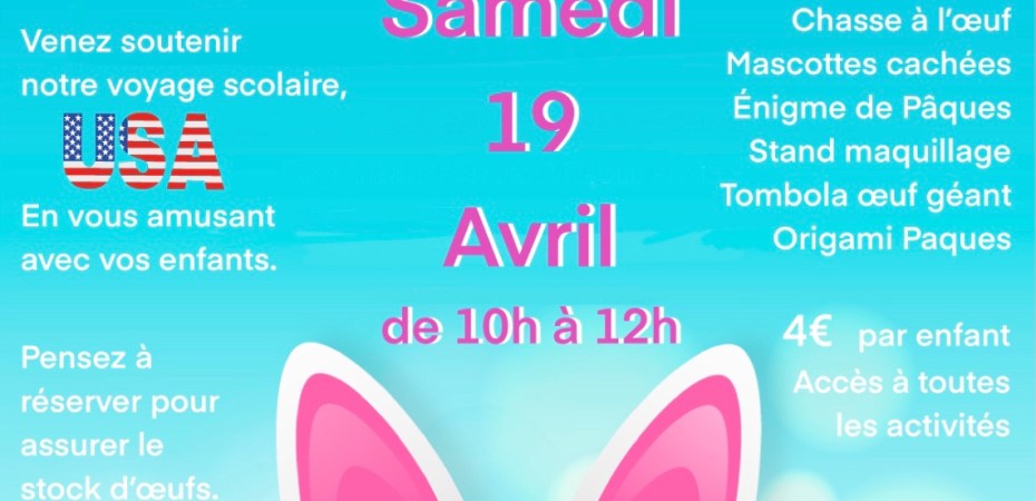 🎉 Chasse aux Œufs Solidaire à Saint Rambert d'Albon : Un Événement Familial pour Soutenir un Voyage aux USA ! 🇺🇸🐣🌸