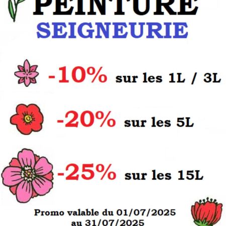 MURSOL Saint-Rambert-d'Albon : L'été s'annonce haut en couleurs avec la promo peinture Seigneurie !