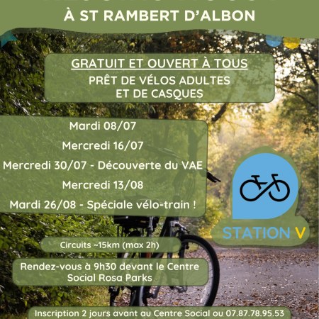 🚴️ Balades à vélo avec STATION V à Saint-Rambert-d'Albon cet été : une alternative douce pour redécouvrir la ville !