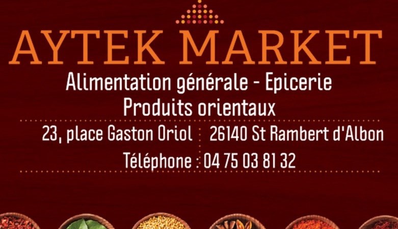 Aytek Market, épicerie orientale à Saint-Rambert-d’Albon, propose produits turcs, arabes et méditerranéens dans une ambiance conviviale. Ouvert place du Marché.