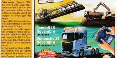 Le 8ème Mini Trucks Expo arrive à St-Rambert-d'Albon (15-16 Nov.) ! +2000m² de camions RC, pont basculant et espace ludique. Espace Jean Ferrat. Entrée 5€.