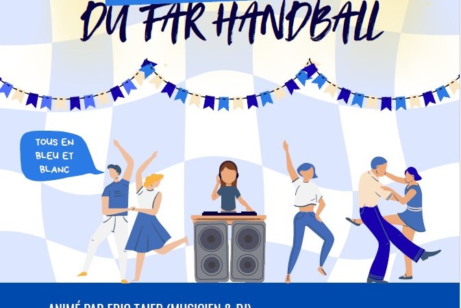 Soirée troisième mi-temps du FAR Handball le 31 octobre 2025 à Saint-Rambert-d'Albon. Animation Eric Taieb (Les Ardéchois), buffet froid inclus. Réservation HelloAsso 20€. Date limite : 12 octobre.