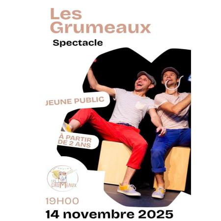 Spectacle Les Grumeaux à Saint-Rambert-d'Albon le 14 nov 2025 : voyage musical et clownesque gratuit pour enfants dès 2 ans à la médiathèque. Inscription obligatoire pour cette soirée familiale