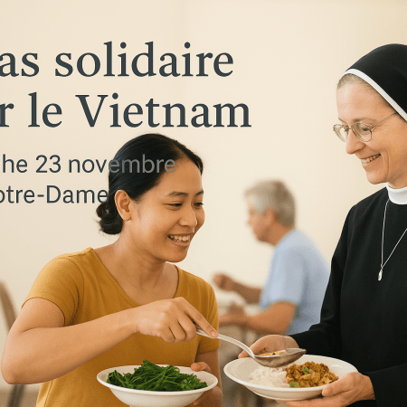 Repas solidaire le 23 novembre 2025 à Saint-Rambert d'Albon pour les victimes du typhon Kalmaegi au Vietnam. 18€, 100% reversés. Inscription avant le 21/11.