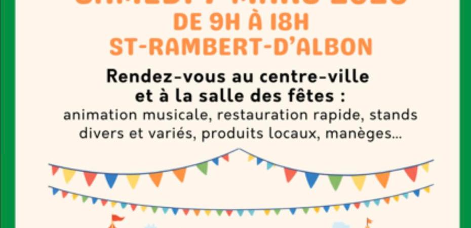 Découvrez la Foire traditionnelle de la Saint-Blaise à Saint-Rambert-d'Albon le samedi 7 mars 2026. Produits locaux, artisanat, fête foraine et inscriptions gratuites pour les exposants au centre-ville.