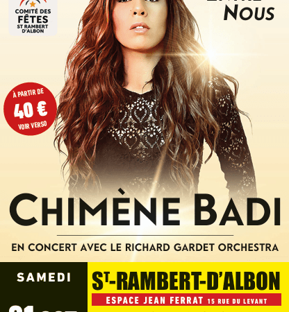 Concert Chimène Badi Saint-Rambert-d'Albon 31 Octobre 2026 - Billetterie