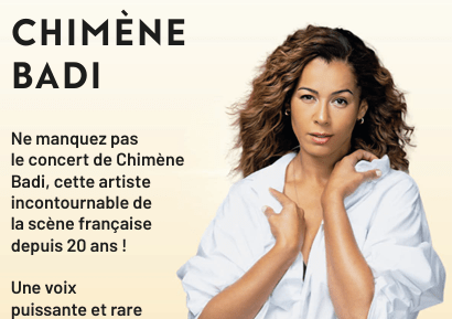 Chimène Badi à Saint-Rambert-d'Albon — Le concert de l'année, c'est ici. Le 31 octobre 2026.