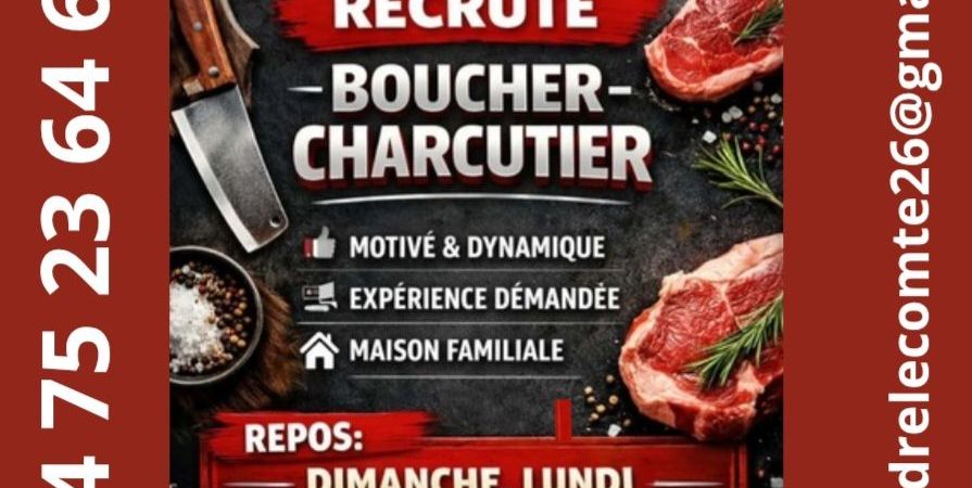 Boucherie Roche recrute un boucher-charcutier à Saint-Rambert