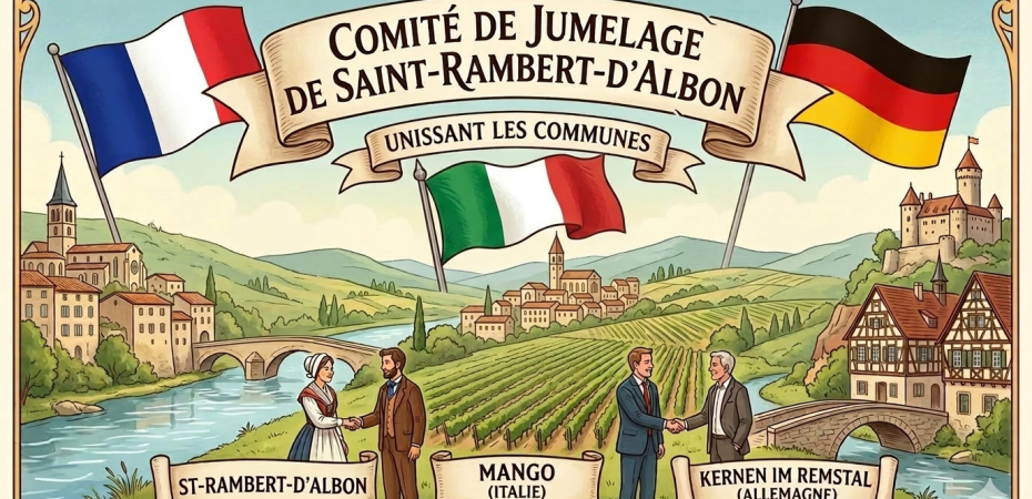 Saint-Rambert-d'Albon (26140) entretient depuis plus de 50 ans deux jumelages européens : avec Mango, village viticole du Piémont classé UNESCO, et Kernen im Remstal, commune de la région de Stuttgart. Découvrez ces liens humains portés par le comité de jumelage.