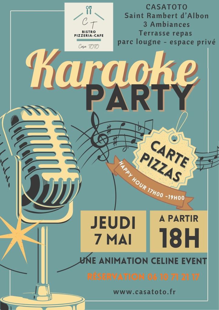 Karaoké Party à Saint-Rambert-d'Albon — 7 mai chez CasaToto